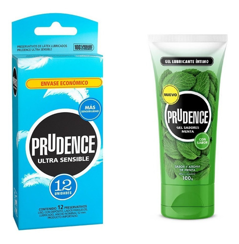  Preservativo + Gel Lubricante Prudence Ultra Sensible X 12u