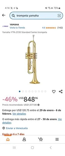 Vendo Trompeta Yamaha Dorada