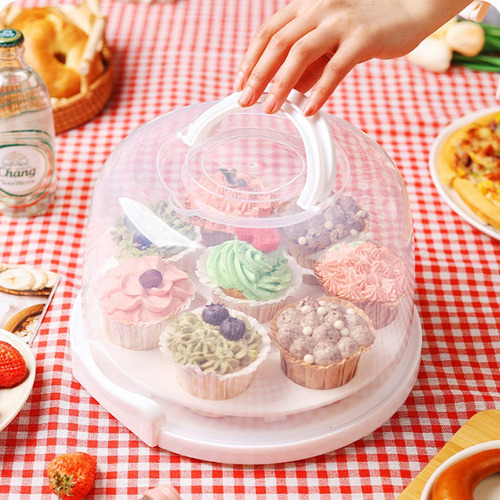 Portador De Pastel Redondo Cajas Para Cupcakes Reutilizables