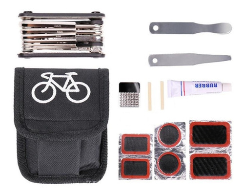 Kit Parches Reparacion Bicicleta Mas Herramientas Pegamento