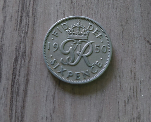 Moneda De 6 Pence Año 1950