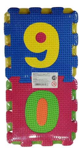 Rompecabezas Encastrable Numeros Goma Eva 14x14cm 10pz