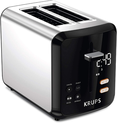 Tostador Krups Inox Bagel 2 Memorias Descongela Pantalla Led