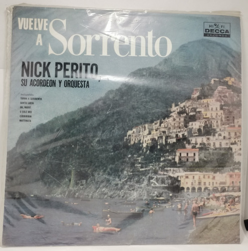 Vinilo 12p. Nick Perito Y Orquesta - Vuelve A Sorrento