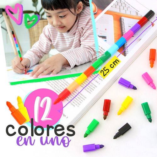 Imagen 2 de 6 de Set De 6 Crayon Puntas Intercambiables 13 Colores Mayoreo