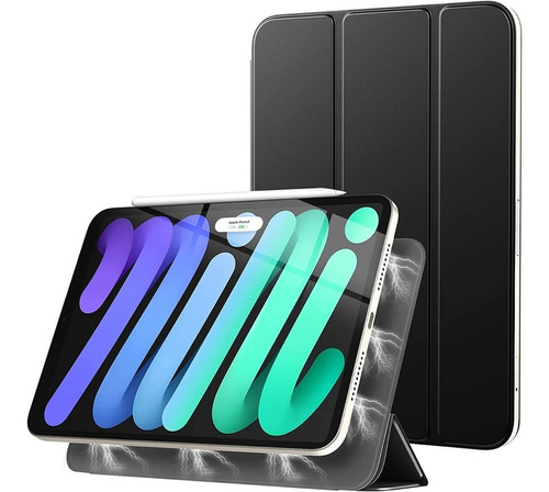 Smart Folio Para iPad Mini 6 Case De Silicona Negro