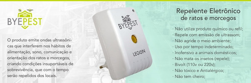 3 Repelente Eletrônico Espanta Ratos Morcego Byepest 200m²
