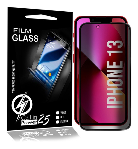 Capa Carteira + Película Privacidade P/ iPhone 13 6.1