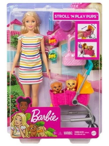 Barbie Passeio De Carrinho Com Filhotinhos Mattel