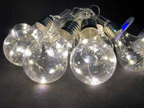 Varal Cordão Fio De Luzes 10 Lâmpadas Led 4,6m Foco Inc