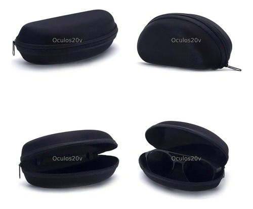 Kit 2 Porta Oculos Estojo Para Óculos De Sol Com Zíper Preto