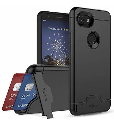 Estuche Tipo Cartera Para Pixel 3a Doble Capa Tarjetero