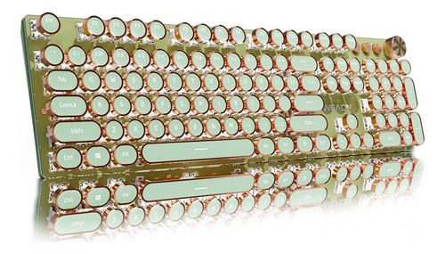 Teclado Mecánico Eweadn V20 Inalámbrico Retro Verde