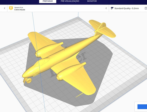 Imagem 1 de 1 de Avião Gloster Meteor - 40cm - Impressão 3d Pla