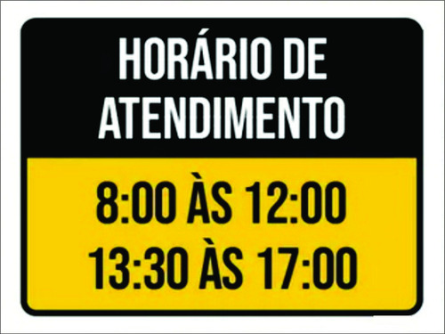 Placa Pvc Horário De Atendimento Ps 1 Mm