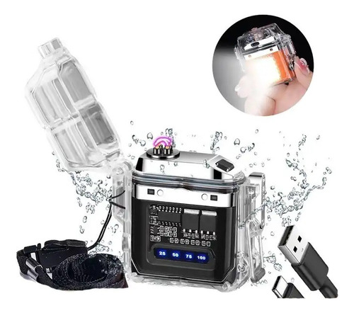 Isqueiro Plasma Usb Recarregavel A Prova D'agua Com Lanterna
