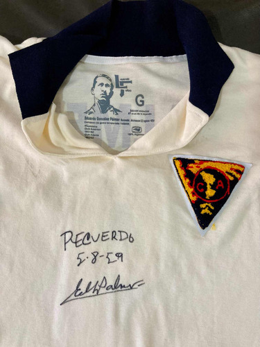 Jersey América Doble Autógrafo Eduardo González Palmer Qepd (Usado)