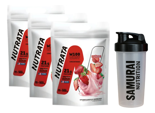 Compre 3x W100 Refil 900g Nutrata Ganhe 1 Coqueteleira 600ml