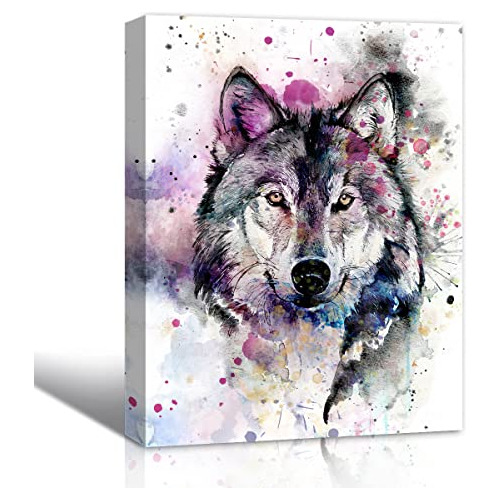 Cuadro De Lobo De Decoración Hogar Moderno, Arte De Pa...