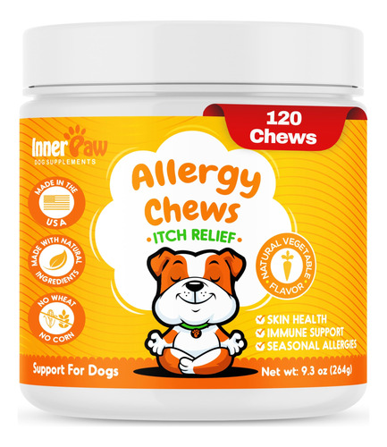 Inner Paw Masticables Para Alergias Para Perros  120 Mastic