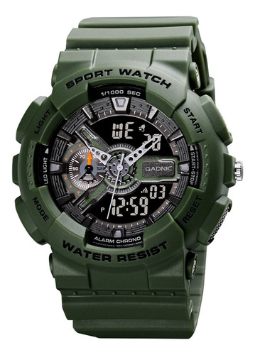 Reloj Digital Analógico Gadnic Deportivo Hombre Pulsera Malla Verde