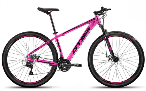 Bicicleta Bike Aro 29 Mtb Freio Disco 21v Gts Pro M5 Intense Cor Rosa/preto Tamanho Do Quadro 17