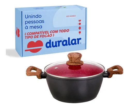 Cacarola Ceramica Antiaderente 23l Duralar Red Marble P Inducao