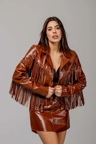 Blazer feminino de couro legitimo discount