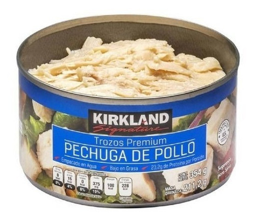 Pechuga De Pollo Enlatado En Agua Kirkland 6pz De 354gr C/u