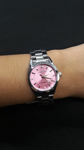 Relógio Feminino Pequeno Prata Aço Inox Strass Com Caixa