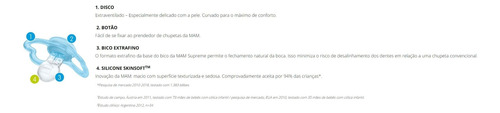 Kit Com 2 Chupetas Supreme Mam 16m+ Azul + Estojo