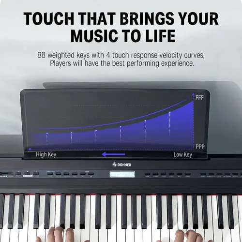 Piano Digital Donner Dep20 88 Teclas Synth Action Com Pedal