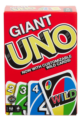 Mattel Uno Gigante 108 Cartas Perfecto Para Playa Y Piscina