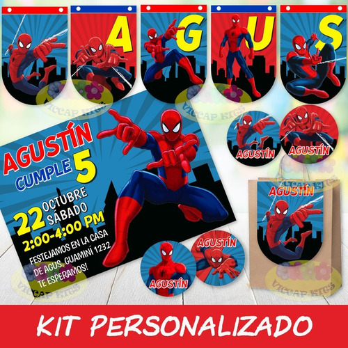 Kit Imprimible Spiderman Hombre Araña Personalizado