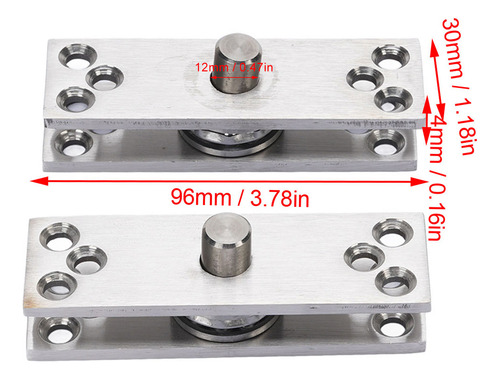 Juego De Bisagras Giratorias Para Puerta De 360°, Acero Inox