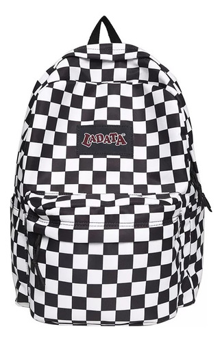 Nueva Mochila Tablero De Ajedrez A Cuadros De Estilo Core 1