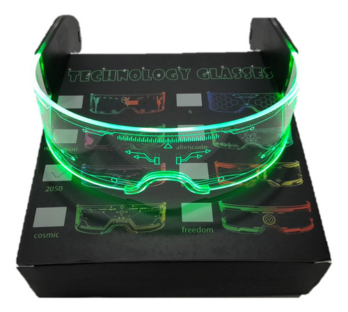 Óculos Led Cyberpunk Festa Dj Tiktok Futurista Balada Rave