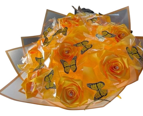Ramo Eterno Amarillo Con Luz Led Amarillo