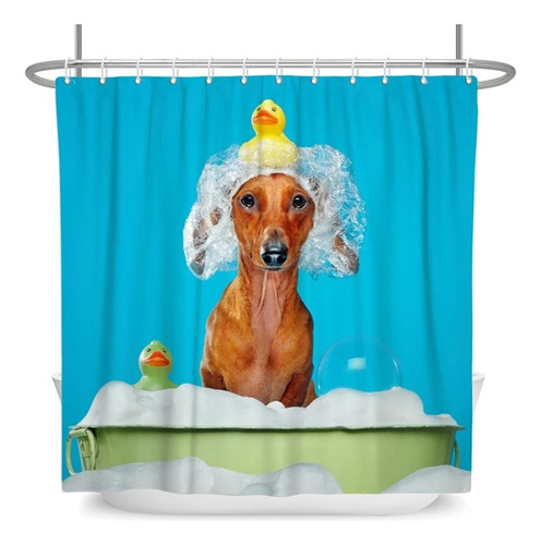 Cortina De Baño Con Estampado De Animales