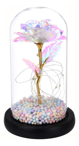 Rosa Artificial Con Luces Led De Pila Decorativa Romántica