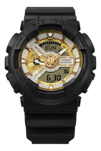 Reloj G-shock Ga-110cd-1a9: Edición Especial Analógico-digital, Color Negro Y Dorado