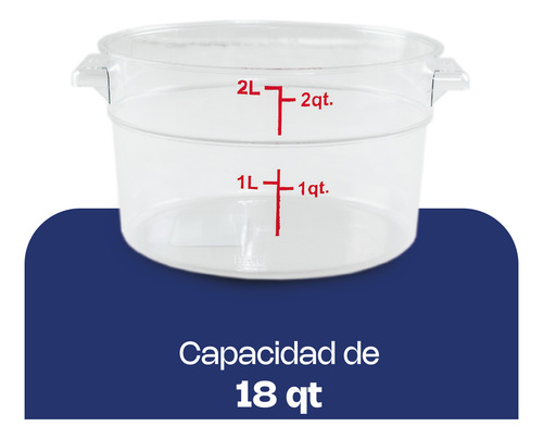 Recipiente De Policarbonato Redondo 2qt Con Tapa Caledonia