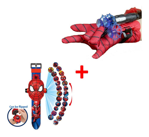 Guante Infantil Lanza Disc Spider Man Spider Web, Reloj
