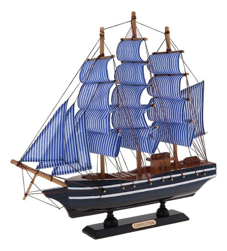 Decoración Barco De Madera 330x55x310mm