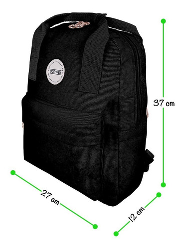 Imagen 2 de 9 de Mochila Borwek De Corderoy Porta Notebook 13'' Oficina.