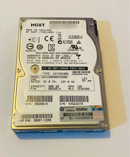 Disco Duro Sas 900gb 10k 2.5 Hgst 5697-12280b26014