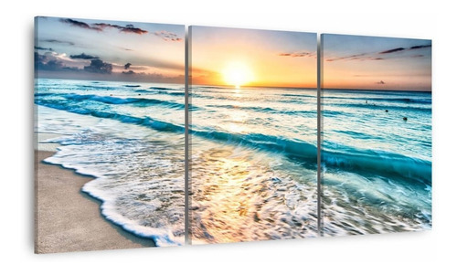 Quadro Decorativo Praia Mar Ao Sol Radiante Para Quarto Sala