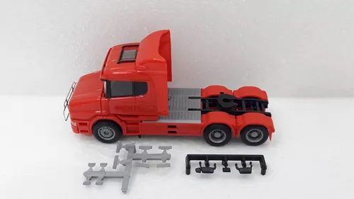 Miniatura Caminhão Scania 124 420 bicuda e Carreta Báu Rebaixado da  Cervejaria Krombacher - Herpa 1/87