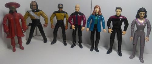 Star Trek Next Generation 10 Piezas Picard, Crusher, Worf, Q (Usado)