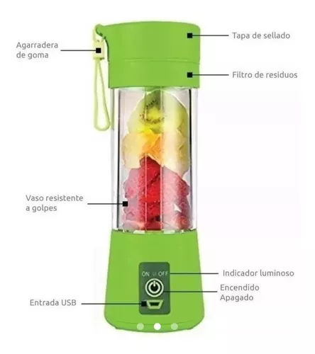 Mini vaso licuadora portátil recargable 380ml, variedad de colores / hm-03  / zzj-4110 / tep9220 / ye-02